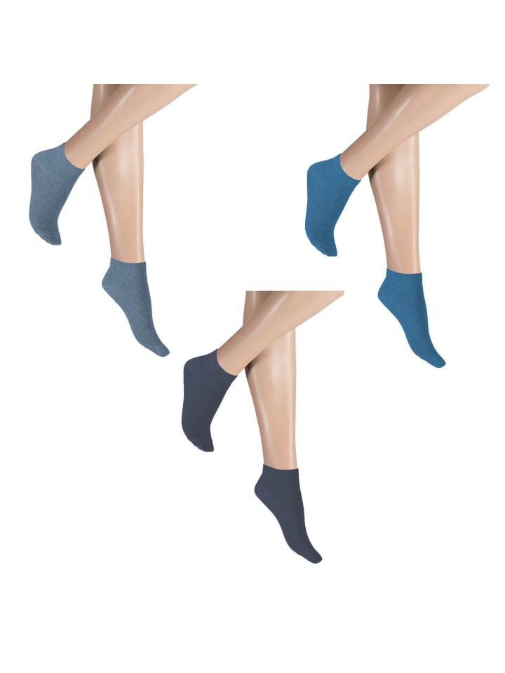 Sneakersocken Simply³ 3-Pack in Blue-moon