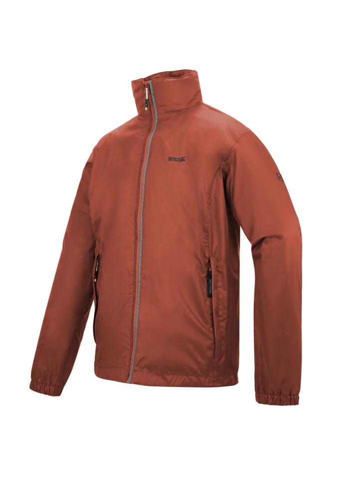 Regenjacke Wasserdicht packbar mit Kapuze in braun