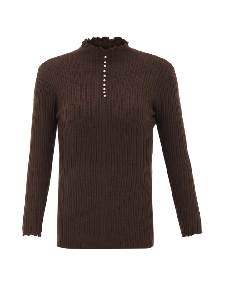 Damen Strickpullover in Taupe
