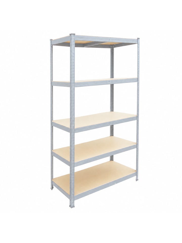 Schwerlastregal in Grau/ Braun - (B)90 x (H)180 x (T)40 cm