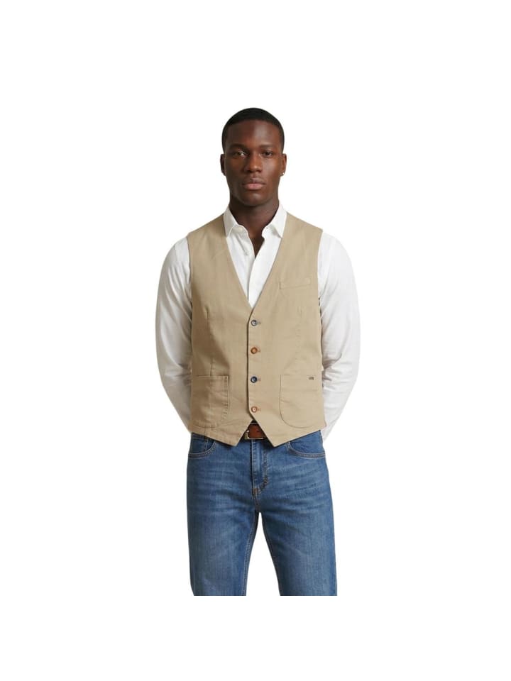 Beige Baumwolle Weste