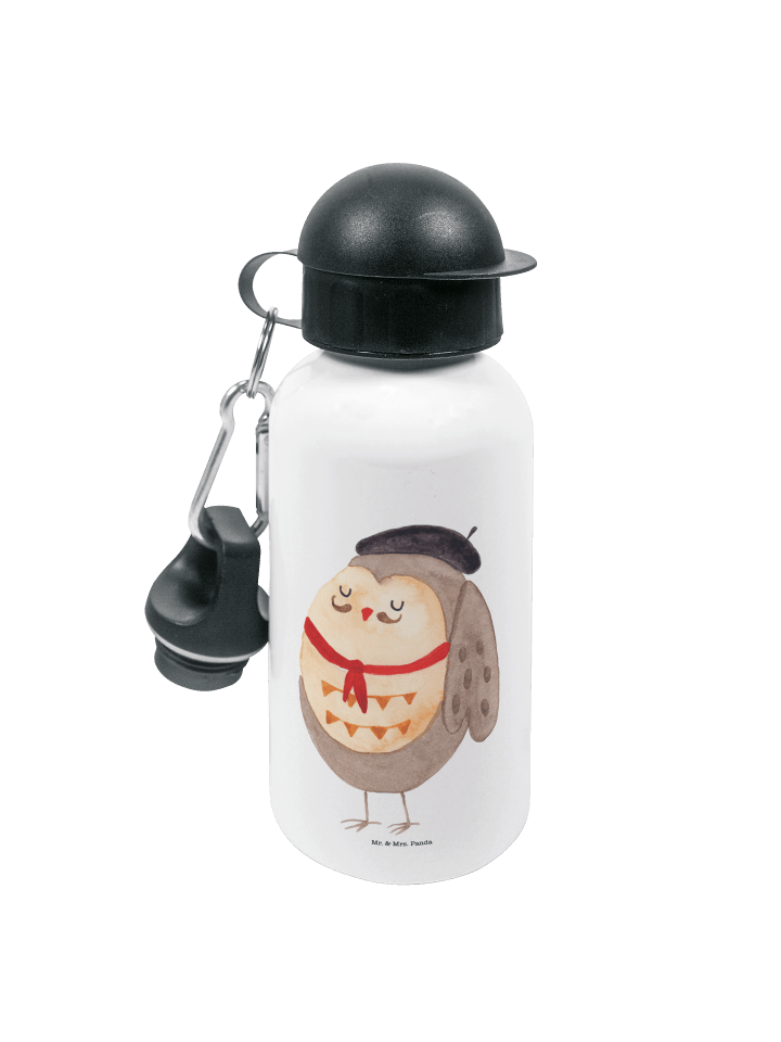 Trinkflasche Eule Frankreich ohne Spruch in Weiß