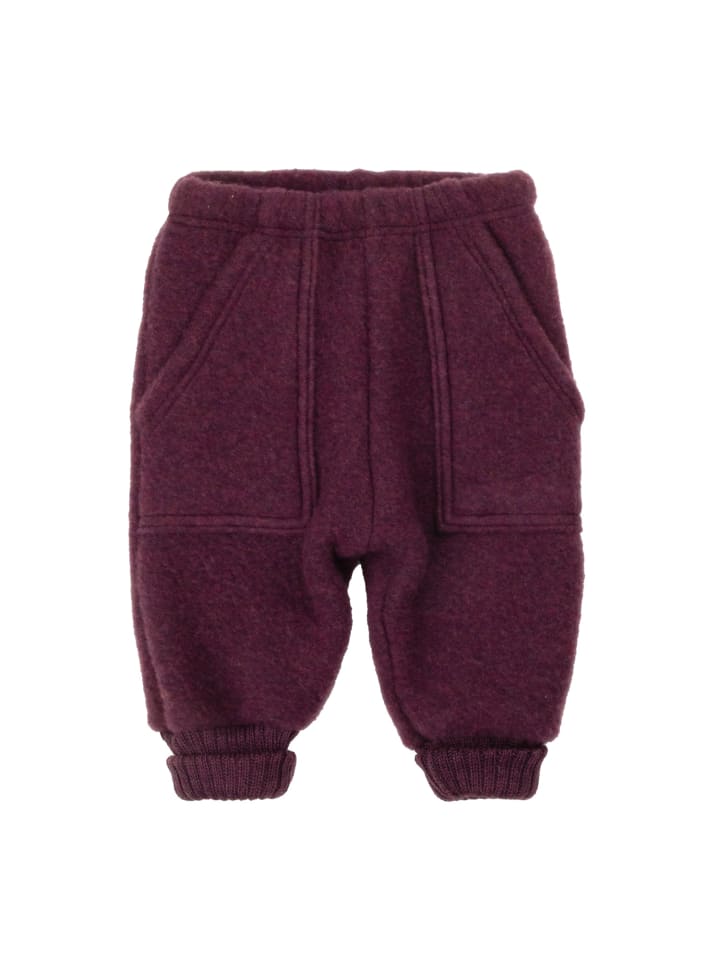 Baggy Pant aus Wollfleece Merinowolle in pflaume