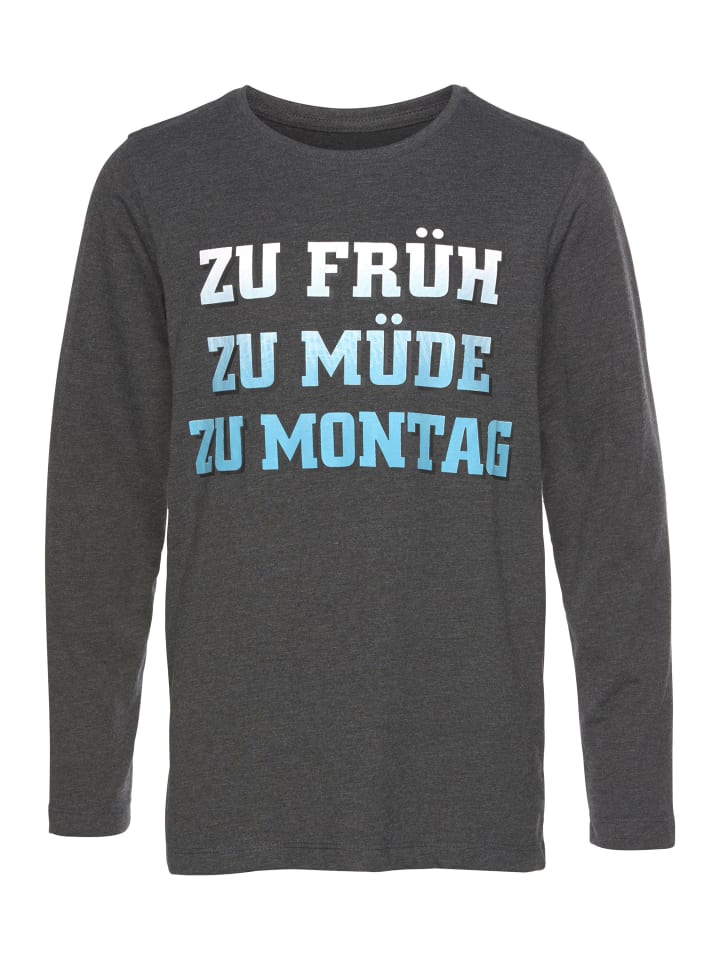 Langarmshirt in anthrazit-meliert