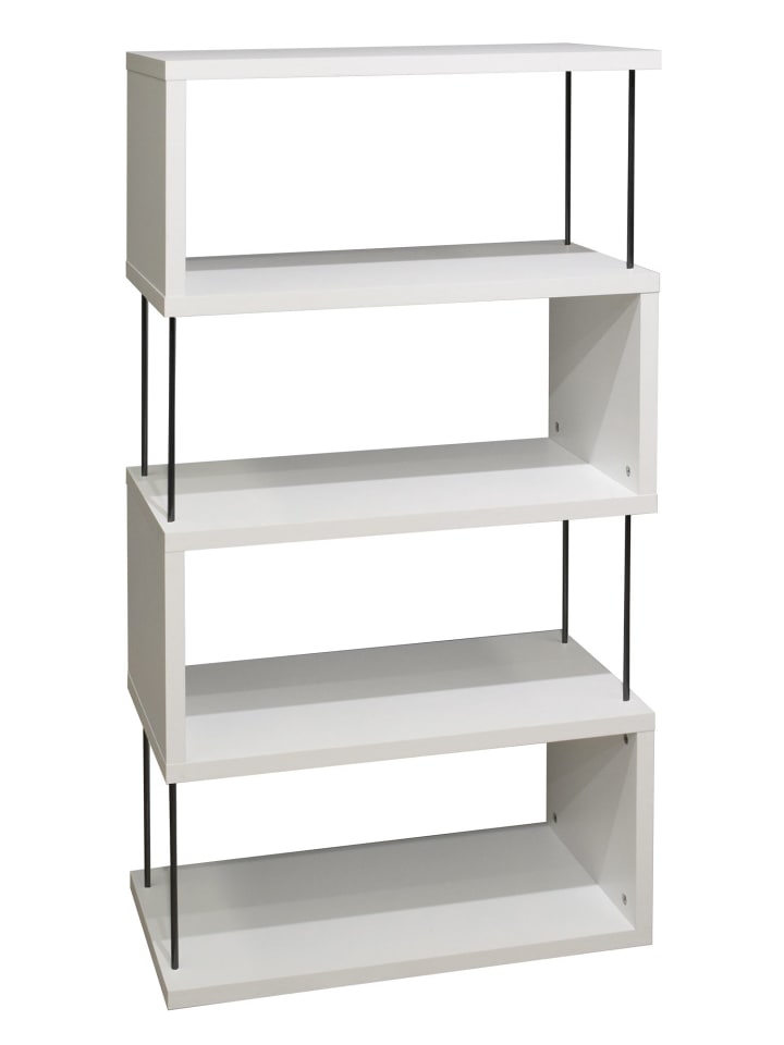 REGAL Elga 66x33x126 Bücherregal Standregal weiß matt lack