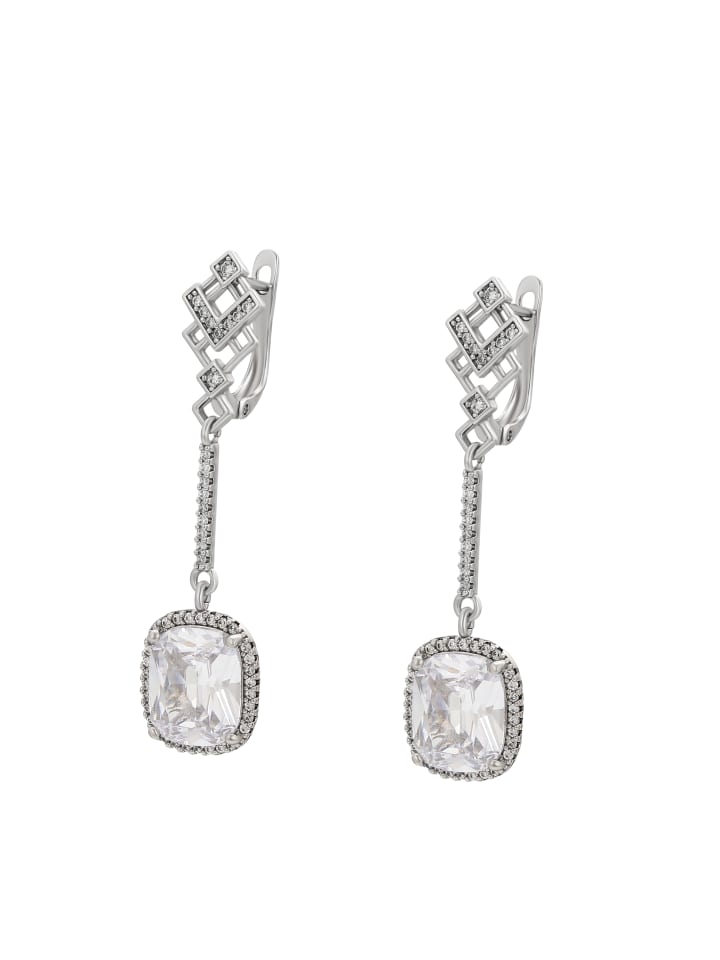 Women Earrings in Silver White