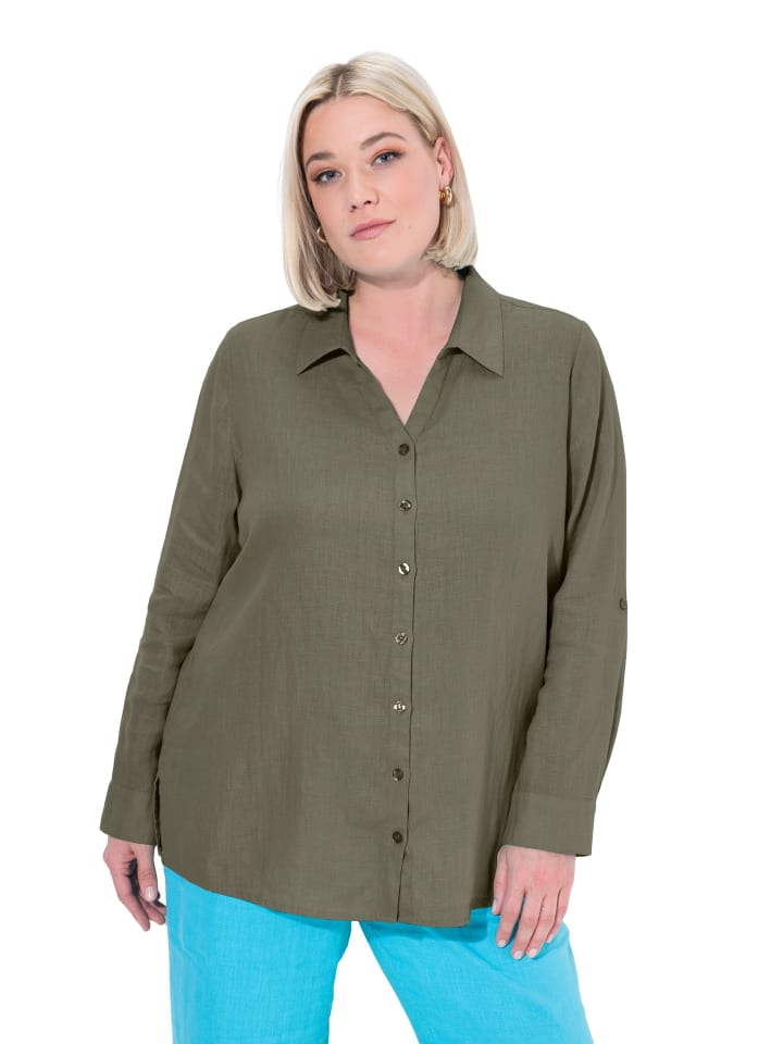 Hemdbluse in lodengrün