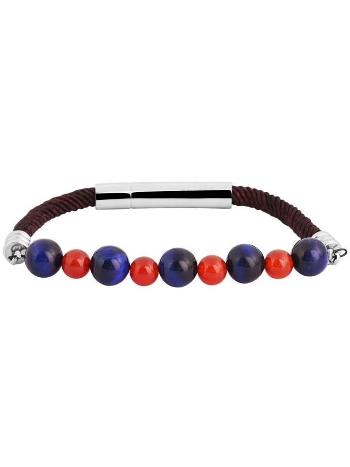 Damen Armband – Kugelarmband aus Edelstahl 18 cm in braun