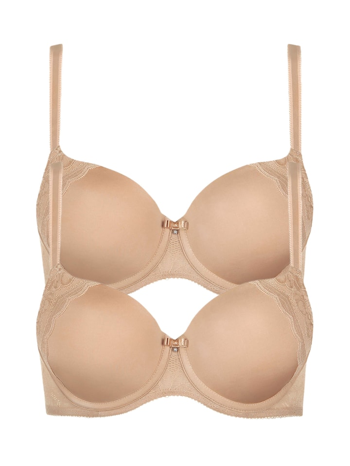 2er Pack Schalen BH in sweet almond