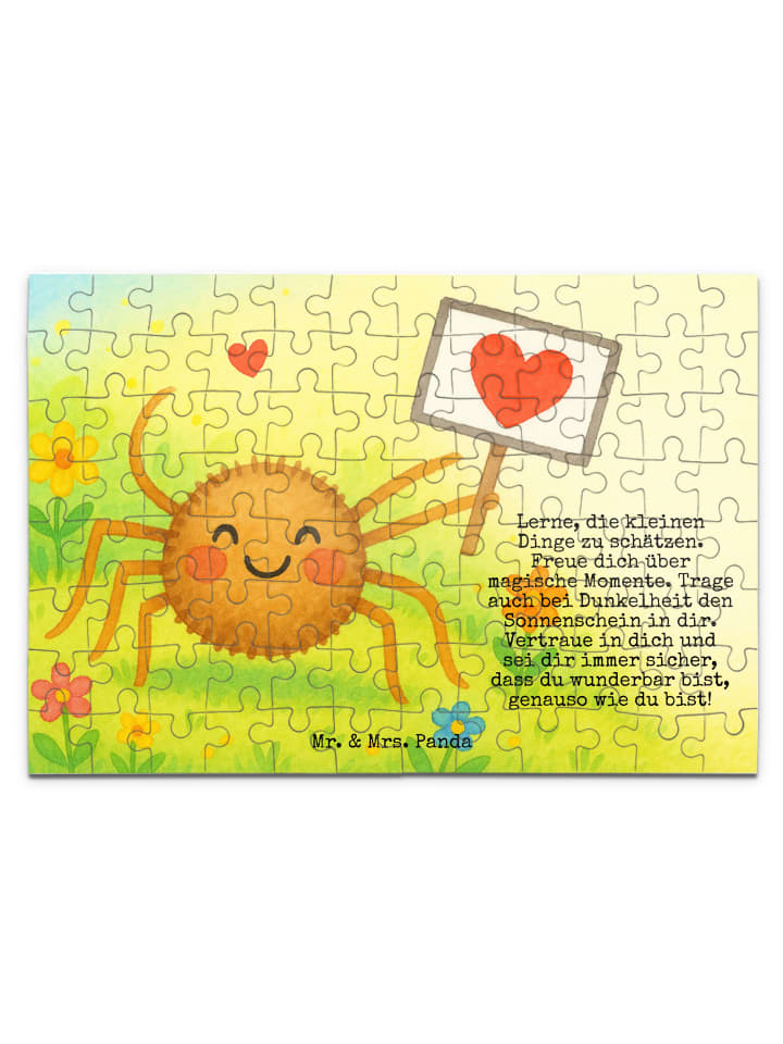 Puzzle Spinne Agathe Motivation Design mit Spruch in Weiß