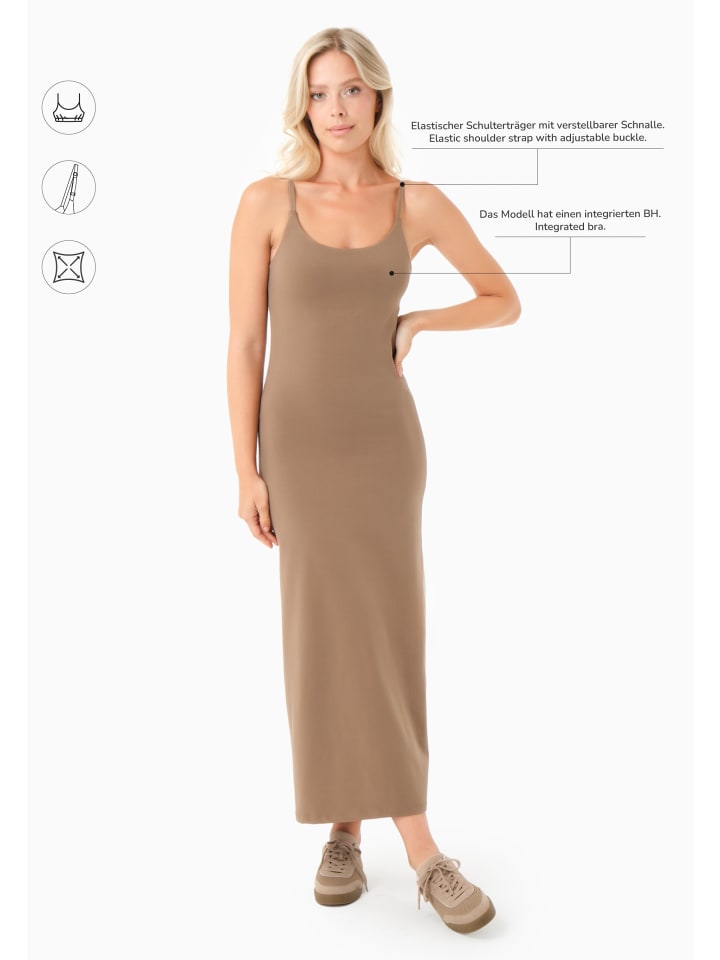 Maxikleid "DIANNA" in Kiesgrau