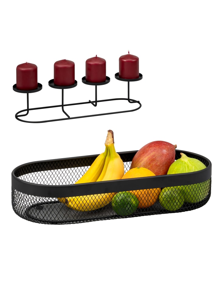 Obstkorb 2in1 im Mesh-Design ca. 44 x 9,7 x 19 cm (B/H/T)