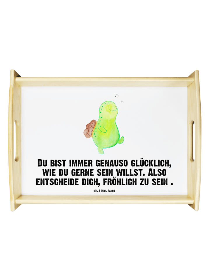 Servierplatte Schildkröte Pfeifen mit Spruch in Weiß