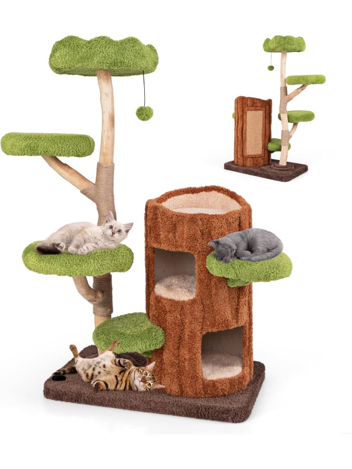 Kratzbaum Katzen 80x50x141cm in Grün