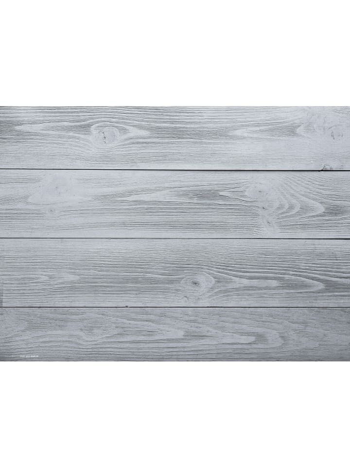 Tischsets I Platzsets abwaschbar - Graue Holzbretter Hintergrund - aus erstklassigem Vinyl (Kunststoff Ð BPA-frei) - 4 Stück - 44 x 32 cm - rutschfeste Tischdekoration