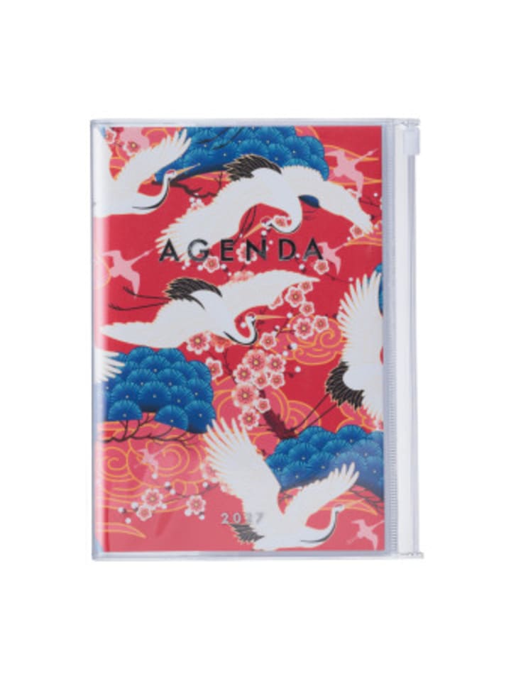 Kalender - Mark's 2026/2027 Diary B6 Japan, Birds Red