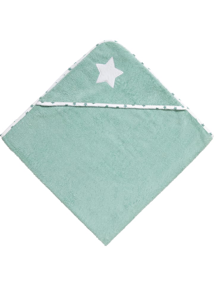 Frottier Kapuzenbadetuch in mint-weiß