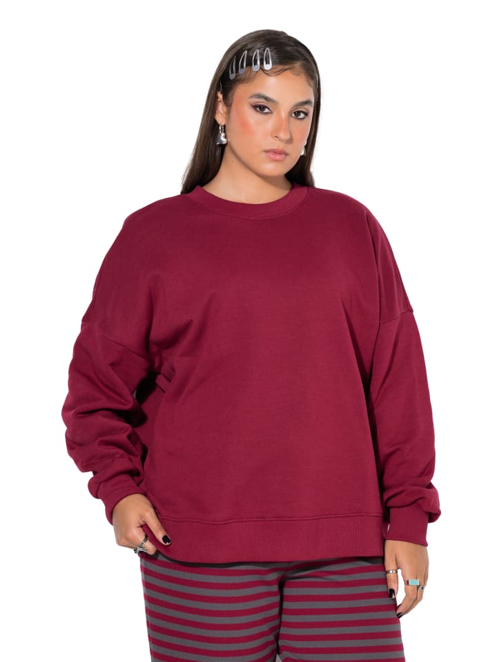 Sweatshirt in weinrot