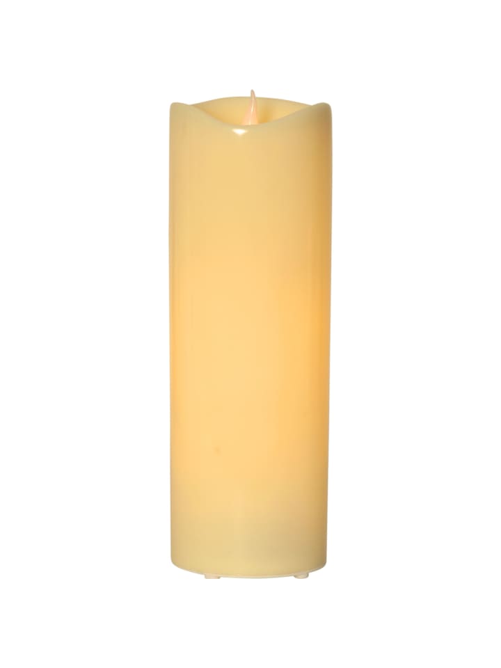 LED Outdoor-Kerze ,Grande, flackernd, Batterie, Timer, creme, 38cm