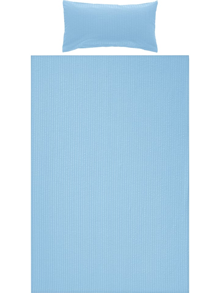 Seersucker Bettwäsche Rosenheim in blau