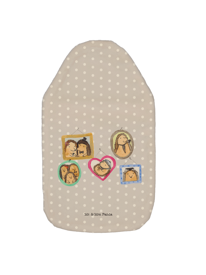 Wärmflasche Igel Familie ohne Spruch in Grau Pastell