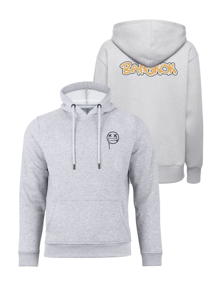 Hoodie Street Art Bangkok - Weltenbummler Kollektion in Grau-Melange