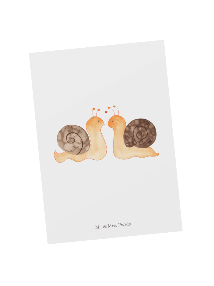 Postkarte Schnecken Liebe ohne Spruch in Weiß