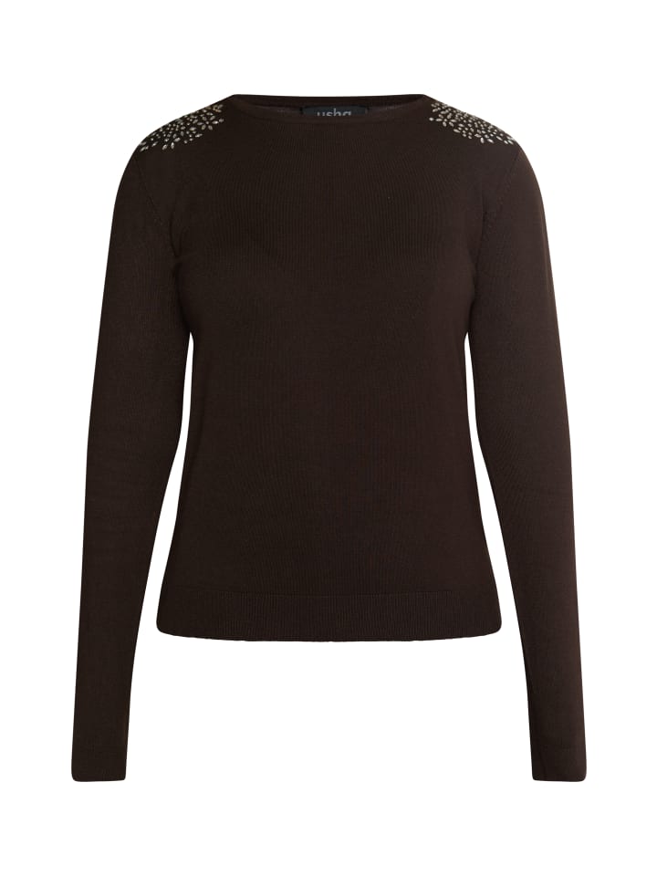 Damen Strickpullover in Dunkelbraun
