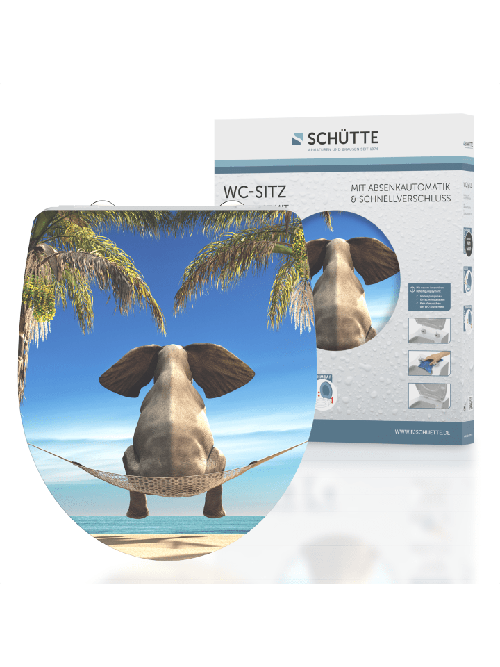 Duroplast HG WC-Sitz HAPPY ELEPHANT, mit Absenkautomatik und Schnellverschluss