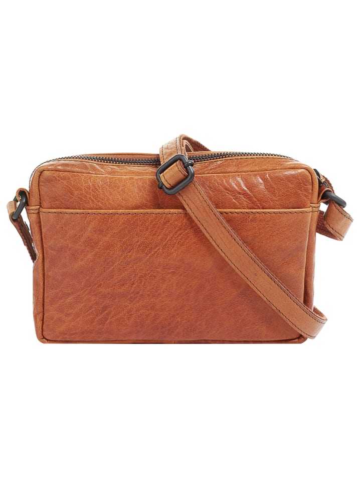 Umhängetasche echt Leder in cognac