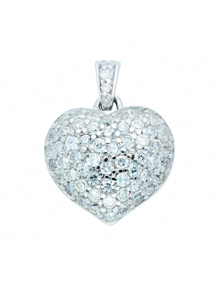 Damen 925 Silber Anhänger mit Zirkonia in silber