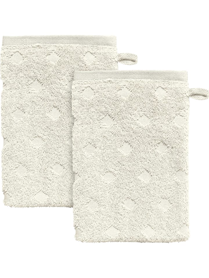 Frottier Waschhandschuh 2er-Pack Baden-Baden in natur