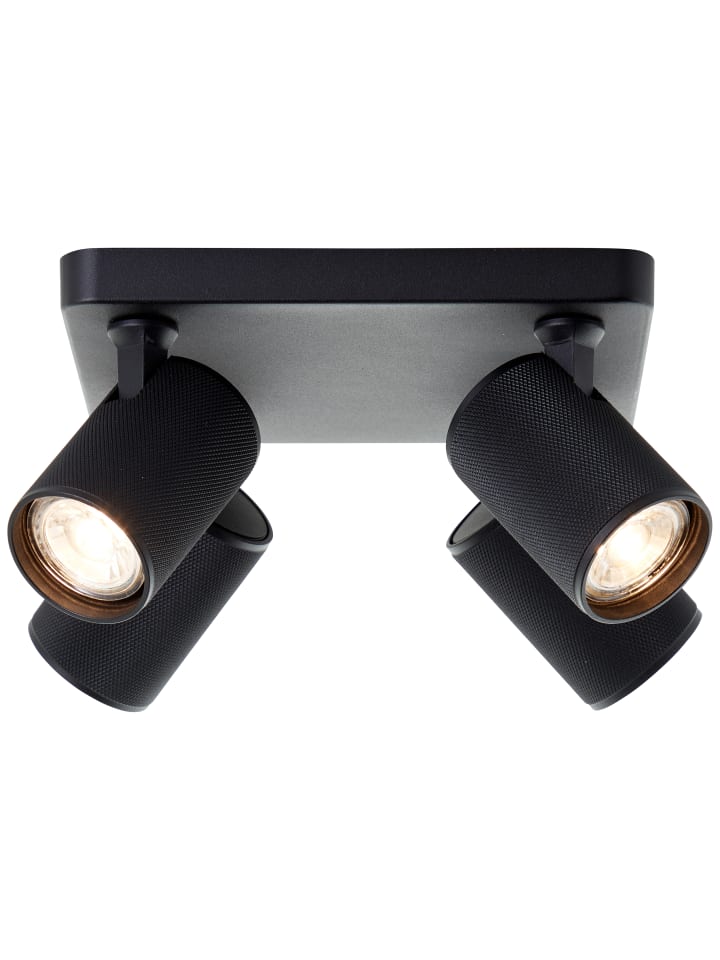 Marty LED Spotplatte 4flg sand schwarz schwarz 4x GU10, 10 W, LED-Leu