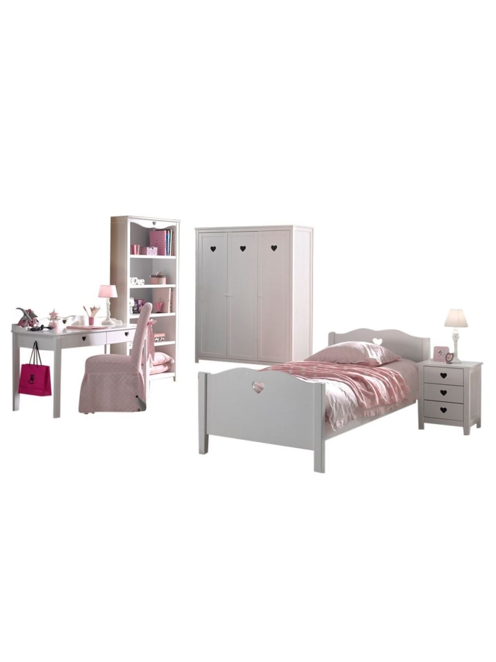 KINDERZIMMER Kamila 12 weiß aus MDF mit Bett, Schrank und Nachtkonsole