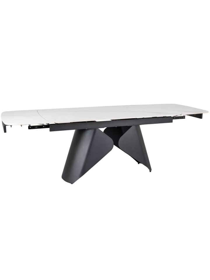 Esstisch Armando Weiß Marmor / Schwarz 160-240 / 90 / 76cm