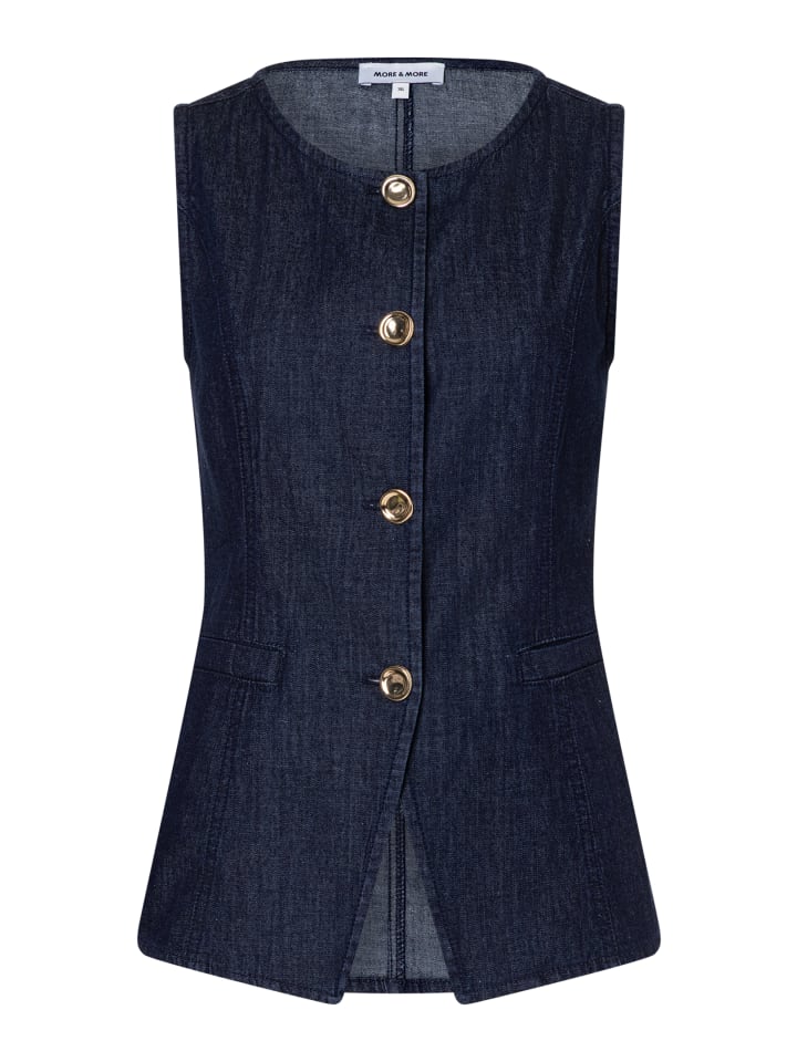 schmale, dark denim Jeansweste in dark blue denim