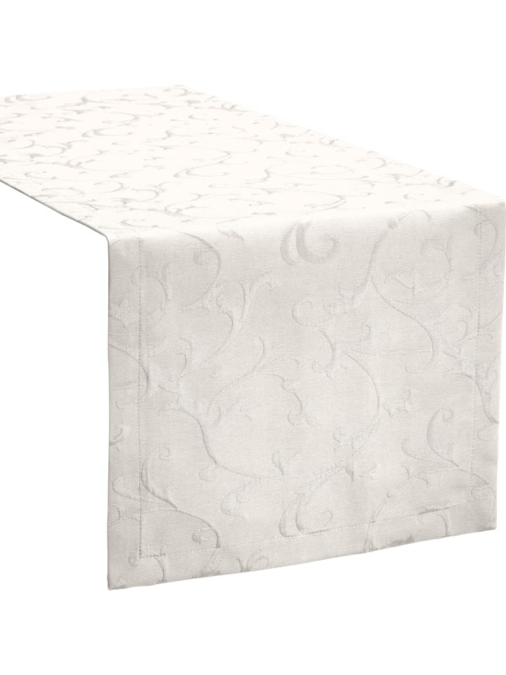 Jacquard, Baumwollmischung Tischläufer Düsseldorf in creme