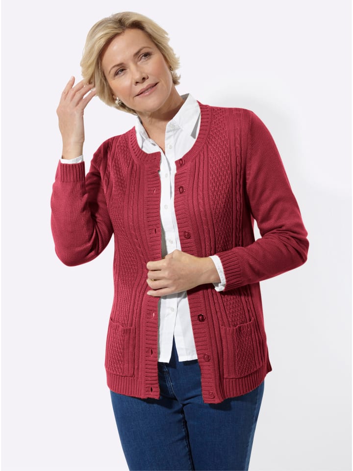 Strickjacke in kirsche