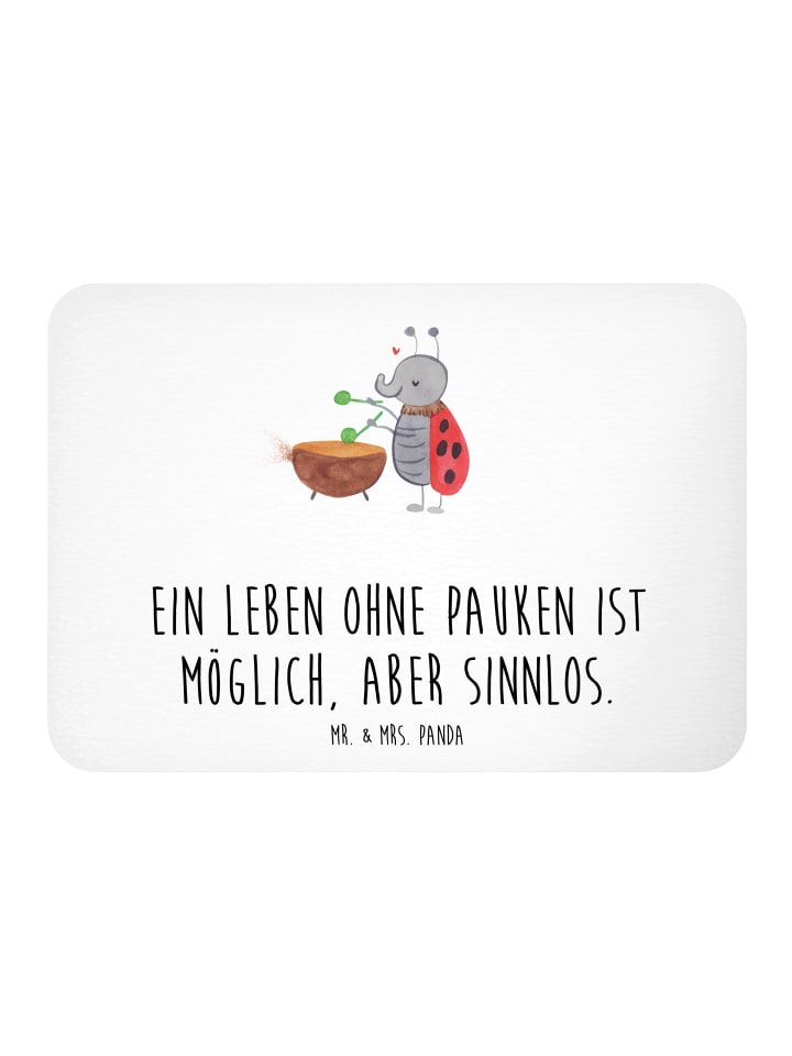Magnet Pauken Leben mit Spruch in Weiß