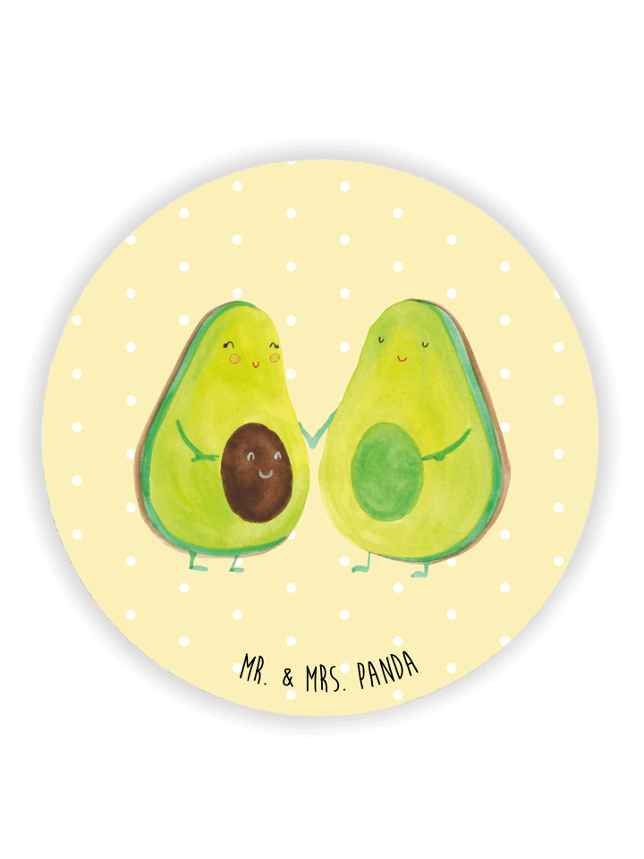 Magnet Avocado Pärchen ohne Spruch in Gelb Pastell