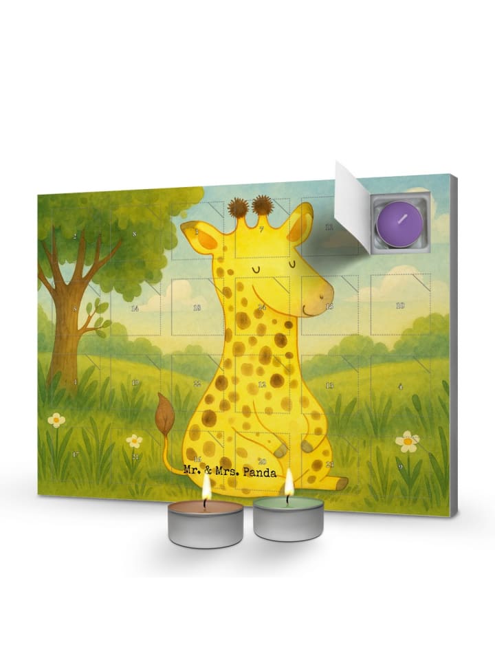 Adventskalender Giraffe Zufrieden Design ohne S... in Weiß