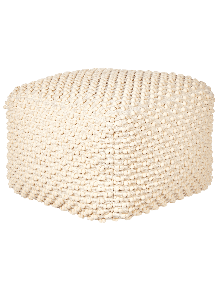 Pouf KINGRI in Beige - (W) 50 x (H) 35 x (L) 50 cm