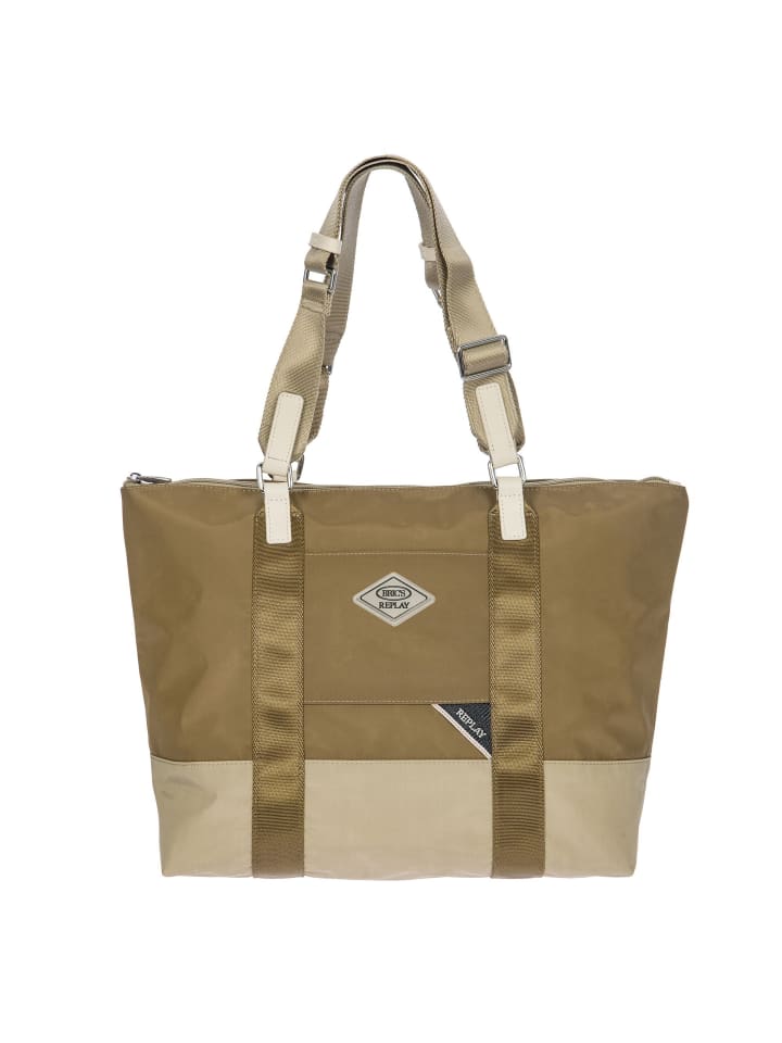 Bric's x Replay Shopper Tasche 33 cm sand wood