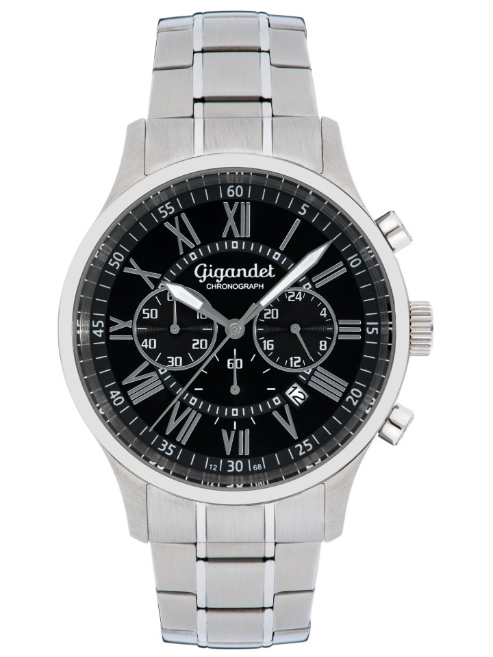 Quarzuhr Chronograph "VERNISSAGE" in Silber/Schwarz