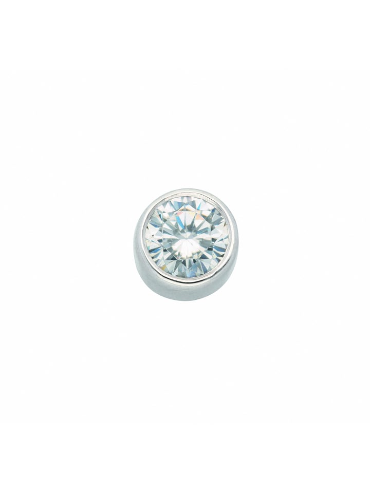 Damen 333 Weißgold Anhänger mit Zirkonia Ø 7 mm in silber