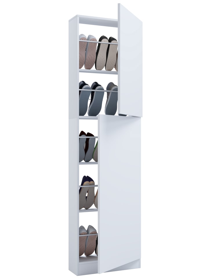 Holz Schuhschrank Schuhkommode Fulisa XL in Weiß