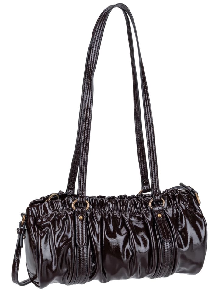 Handtasche Faye Hobo XS Shiny in Deep Soil