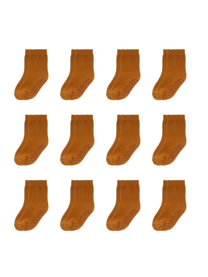 12er-Set Yalion Antirutschsocken Halbplüsch, mehrfarbig, weich & atmungsaktiv