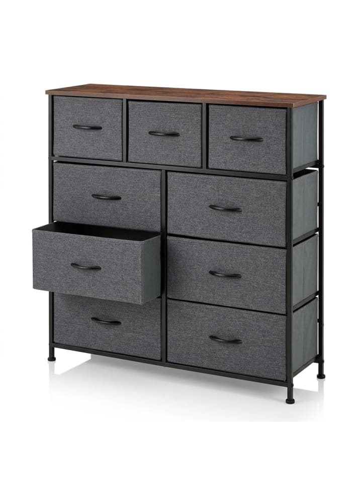 Kommode in Grau/ Braun - (B)100 x (H)100 x (T)30 cm