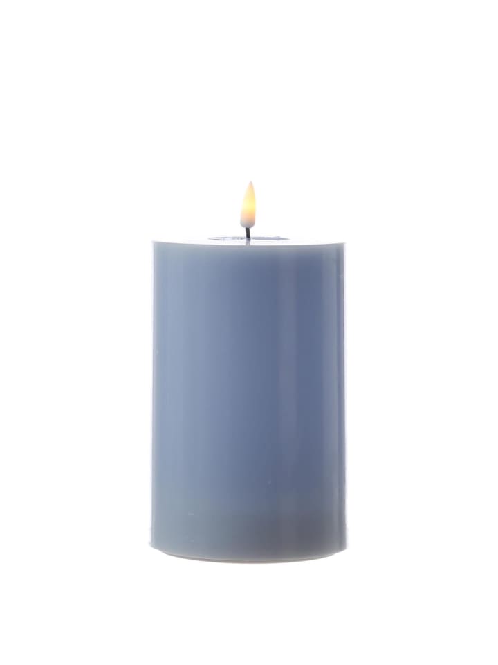 LED Kerze Mia Echtwachs flackernd H: 15cm D: 10cm in hellblau